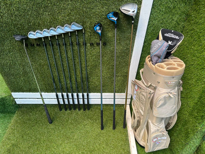 Cobra 3100 I/H Ladies Graphite Irons, Callaway Solaire Woods & RAM Force Cart Bag