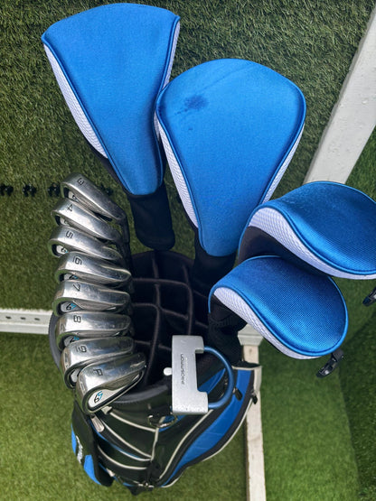 Dunlop 65i Irons + Gullwing Woods + Benross Hybrid + TaylorMade Cart Bag – 13-Club Golf Set