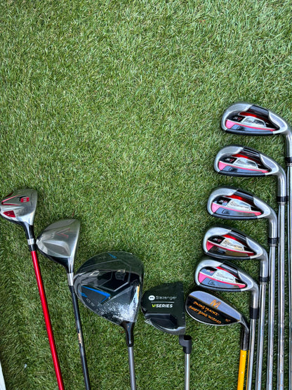 Cobra King S9 Irons, New Wilson Driver, TaylorMade Wood, New V Series Putter & Callaway Dry Waterproof Cart Bag Free P&P