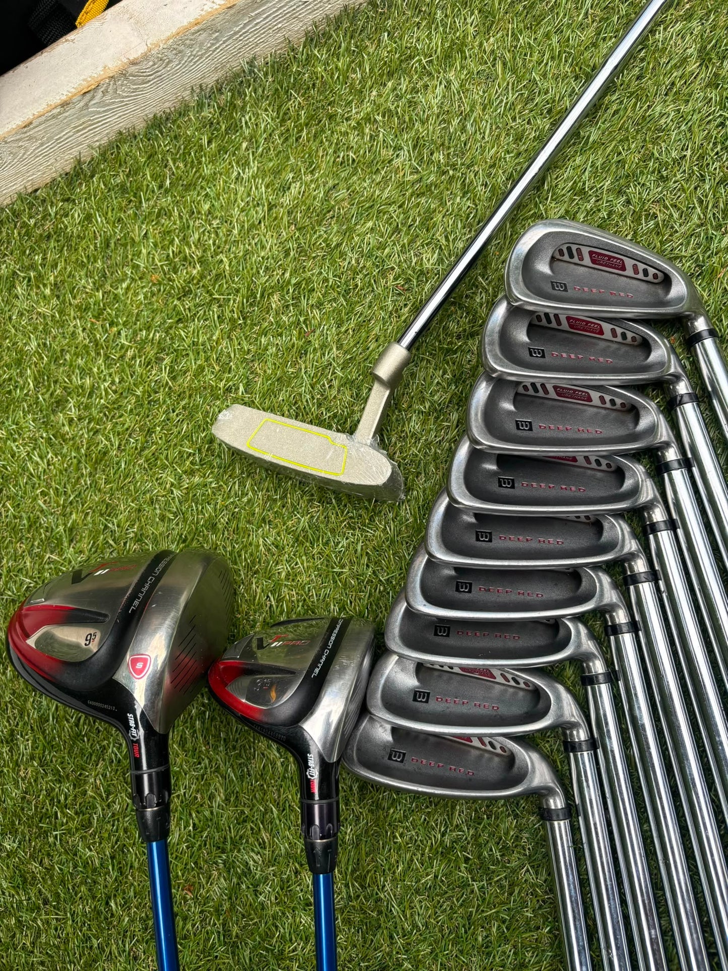 Wilson Deep Red Irons, Nike VR II Pro Woods, Brand New Putter & Wilson Cart Bag