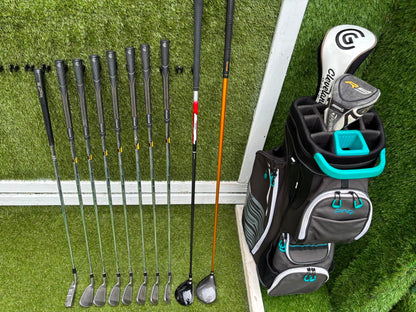 Cleveland CG7 Tour Irons, TaylorMade R9 Hybrid, Cleveland Launcher Driver & Ping Bag