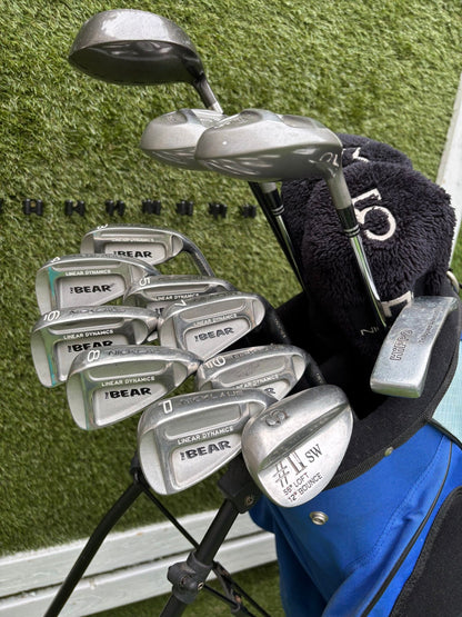 Nicklaus Linear Dynamics Golf Set with Snake Eyes Maraging Steel Driver, Matching Woods & Stand Bag