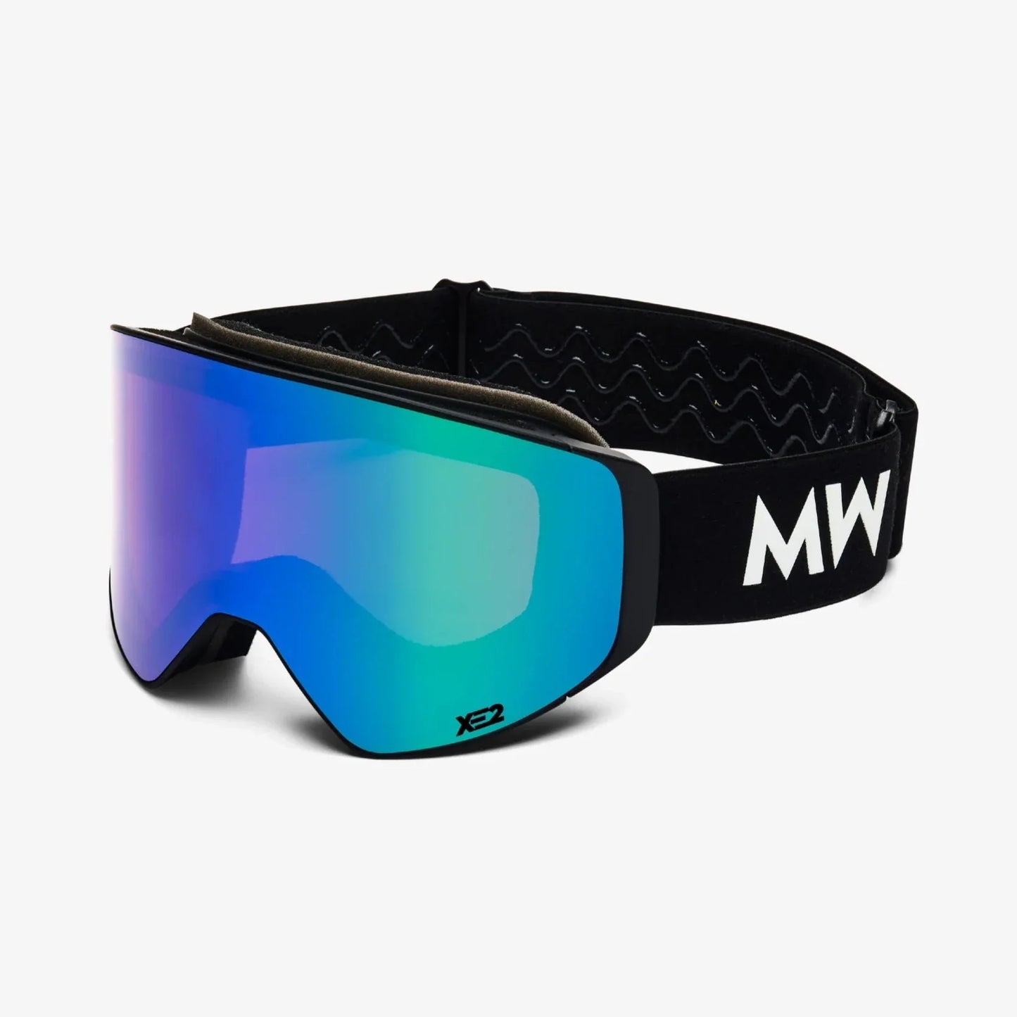 Messy Weekend Mirrored Ski Goggles, CLEAR XE2, Dual Layered UV400, Black Green