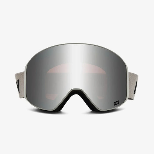 Messy Weekend Mirrored Ski Goggles, CLEAR XE2, Dual Layered UV400, Light Grey