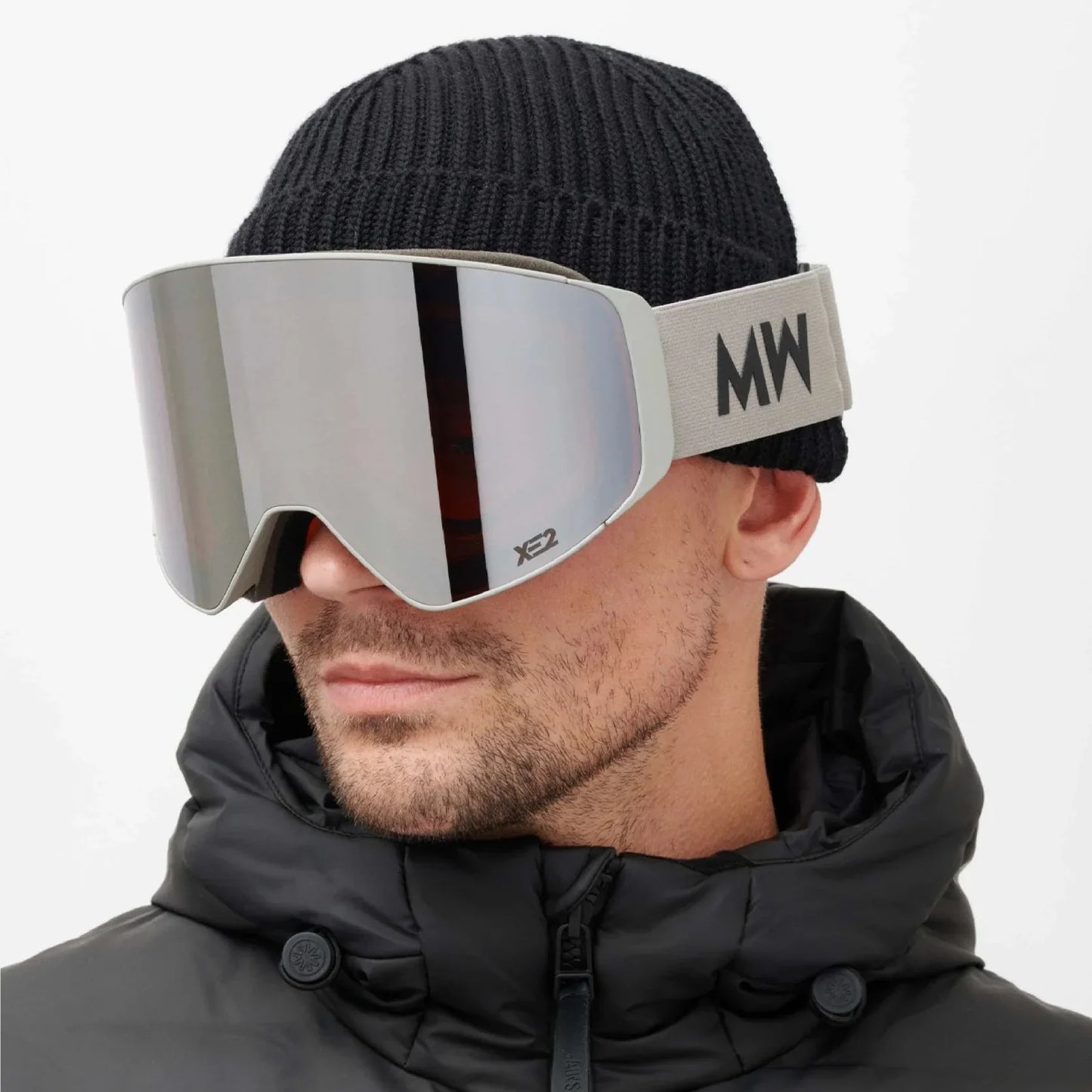 Messy Weekend Mirrored Ski Goggles, CLEAR XE2, Dual Layered UV400, Light Grey