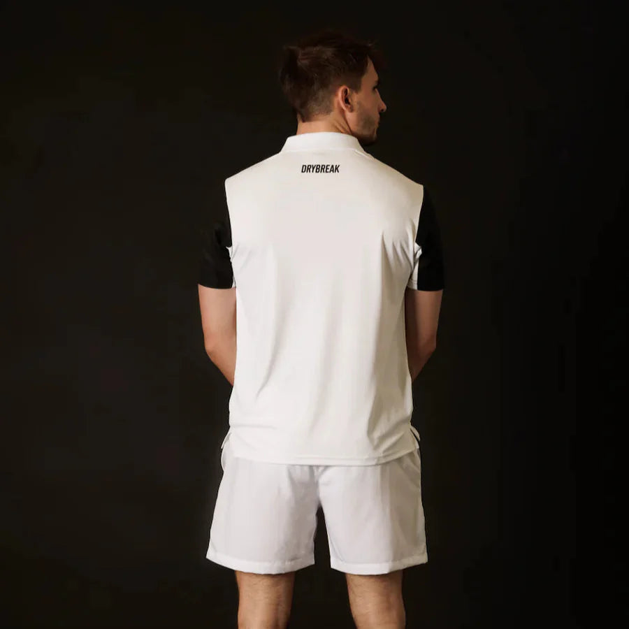 Men's Paddle Polo Shirt White – Moisture-Wicking, Anti-Chafe, Lightweight