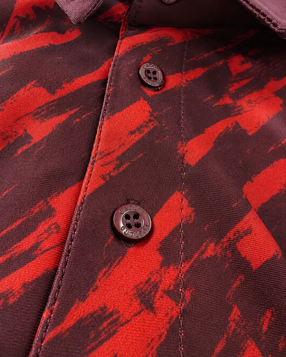 Scarlet Surge Golf Polo