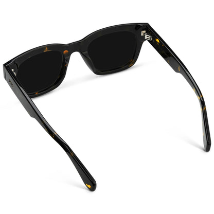 CLINT Men's Oversized Rectangular Sunglasses in Obsidian Gold Tortoise by WMP Eyewear