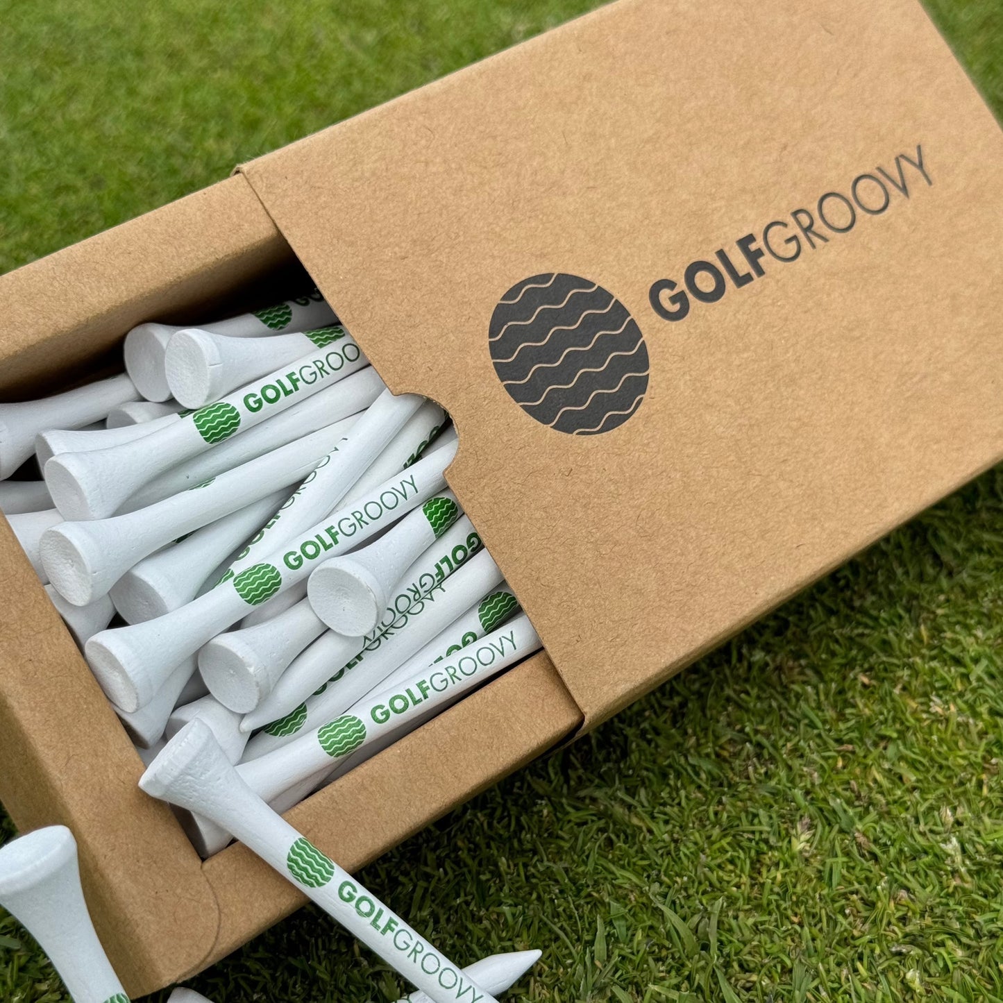 70mm White Bamboo Golf Tees | Eco Durable | 50-Pack