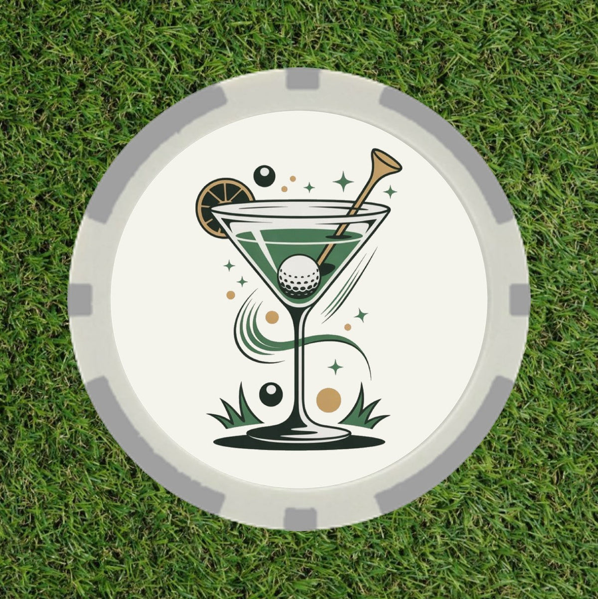 The Mid-Round Martini – Premium Poker Chip Golf Ball Marker
