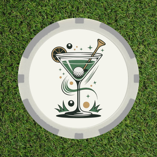 The Mid-Round Martini – Premium Poker Chip Golf Ball Marker
