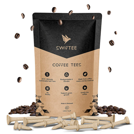 SWIFTEE Biodegradable Golf Tees - Made from Recycled Coffee Grounds - PGA Show Award Winner