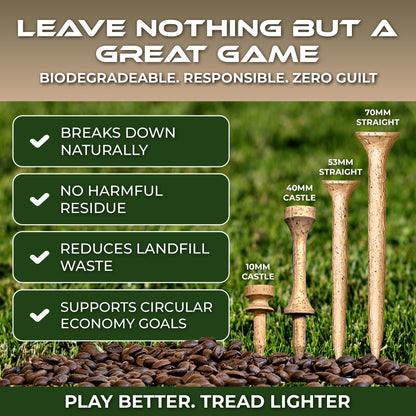 SWIFTEE Biodegradable Golf Tees - Made from Recycled Coffee Grounds - PGA Show Award Winner