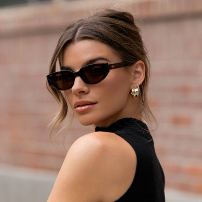 ASTRA Women's Cat-Eye Sunglasses in Brown Tortoise by WMP Eyewear