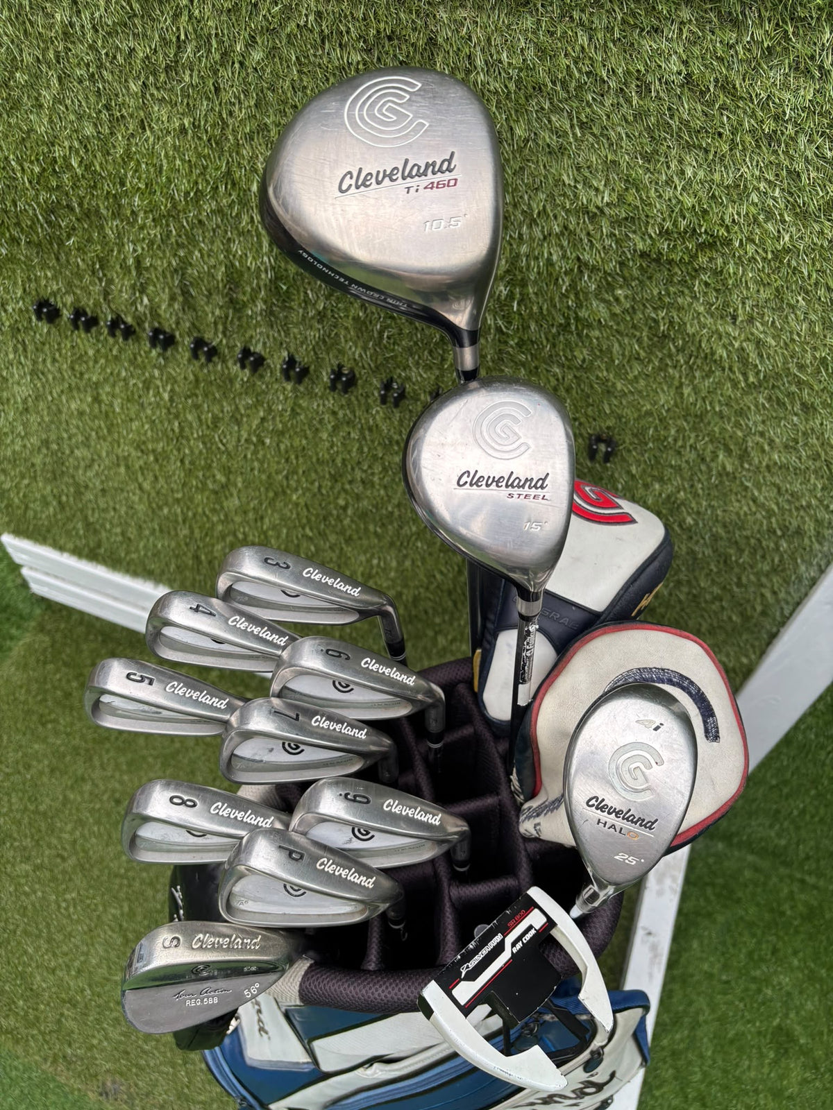 Cleveland Complete Golf Set – TA6 3–PW Irons, Ti460 Driver, Steel 15° Wood, HALO Hybrid & Cart Bag