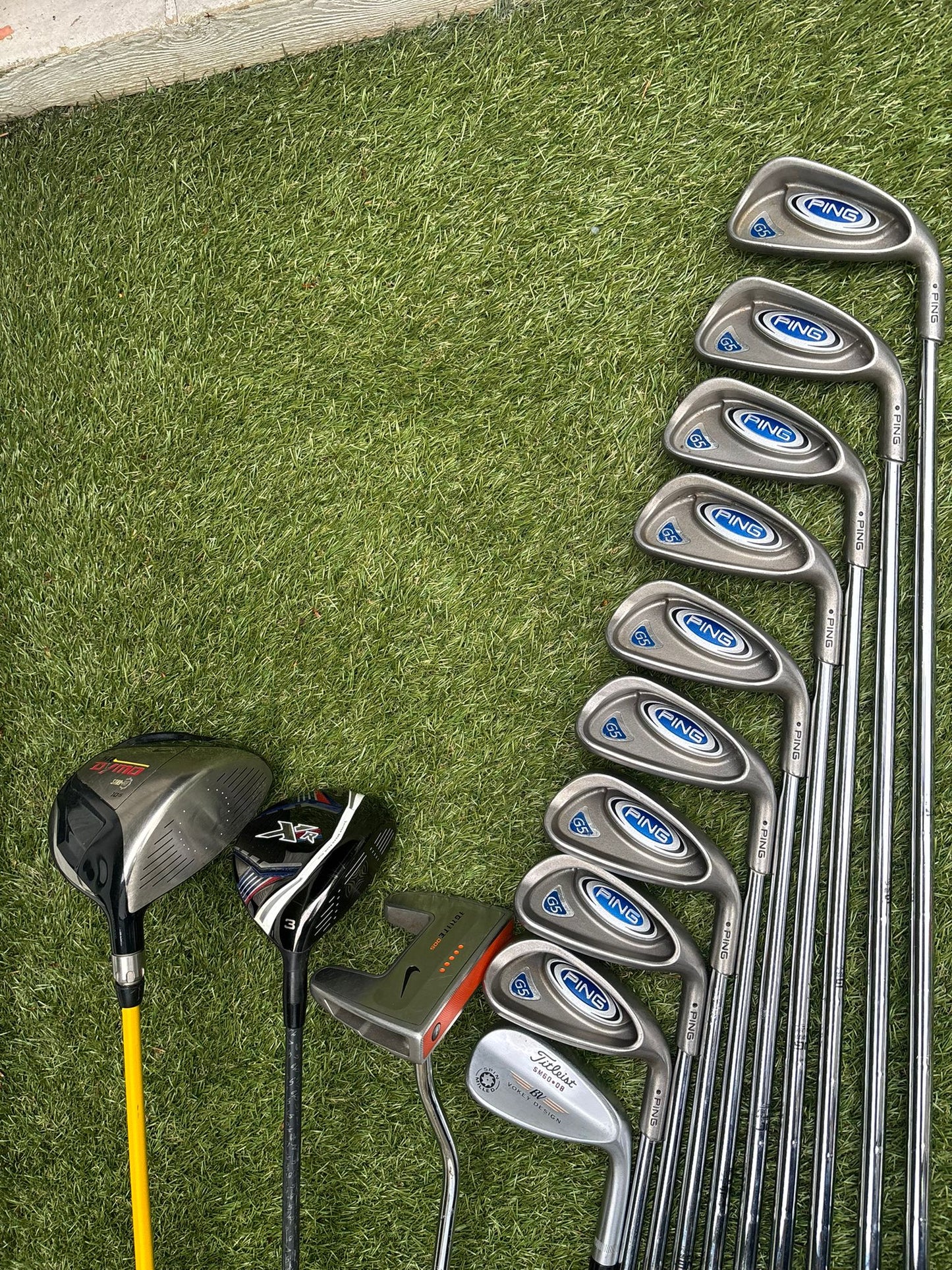 PING G5 Irons, Callaway XR 5 Wood, Nike SQ Dymo Driver, Vokey Wedge & Brand New Waterproof Stand Bag Golf Set