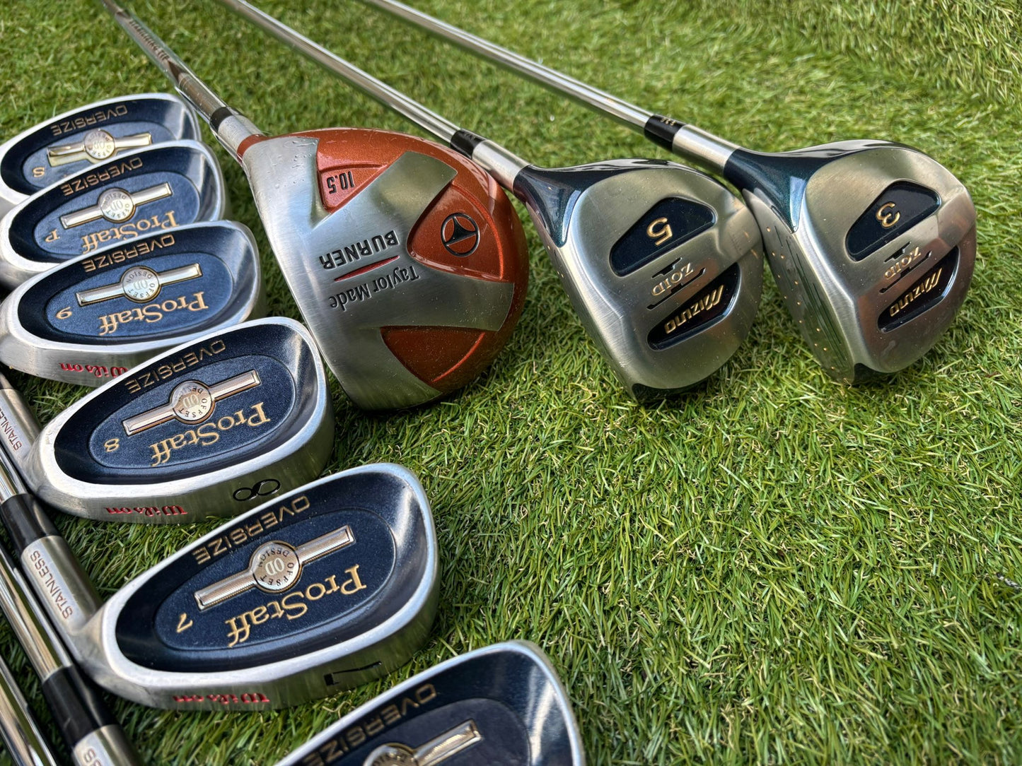 Wilson ProStaff Oversize 3–SW + New & Unused Woods + Howson Putter + Nike Bag (13-Piece Set)