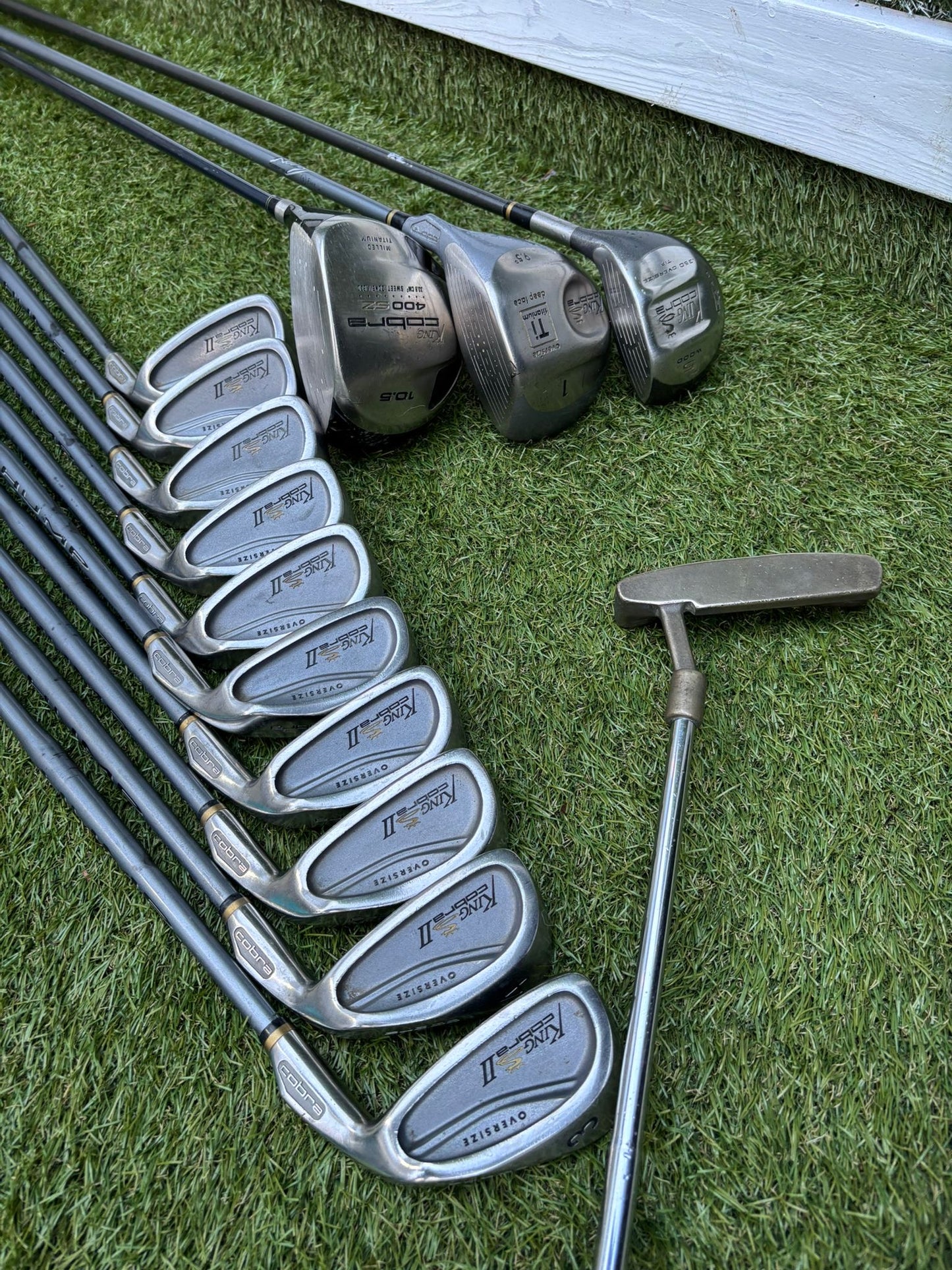 King Cobra II Oversize Irons (3–SW) + Cobra Woods + Ping Anser Putter + Nike Golf Bag Free P&P