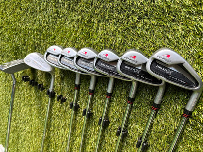 Benross Delta X Irons, Delta Driver, Adams Idea Pro Hybrid, Mizuno M-Craft IV, Vokey SM6 & Greg Norman Cart Bag