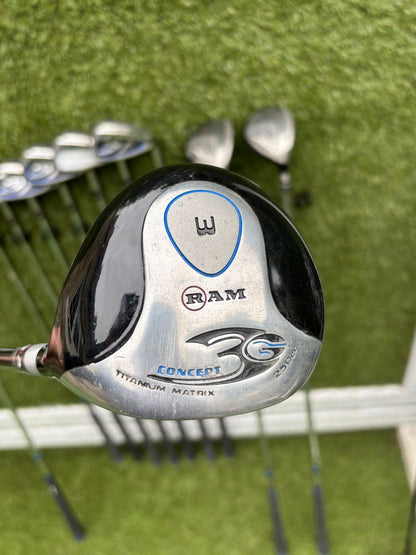 RAM Concept SG Full Golf Set 5–SW + 460cc Driver, Hybrids, Putter & Cart Bag