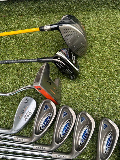 PING G5 Irons, Callaway XR 5 Wood, Nike SQ Dymo Driver, Vokey Wedge & Brand New Waterproof Stand Bag Golf Set