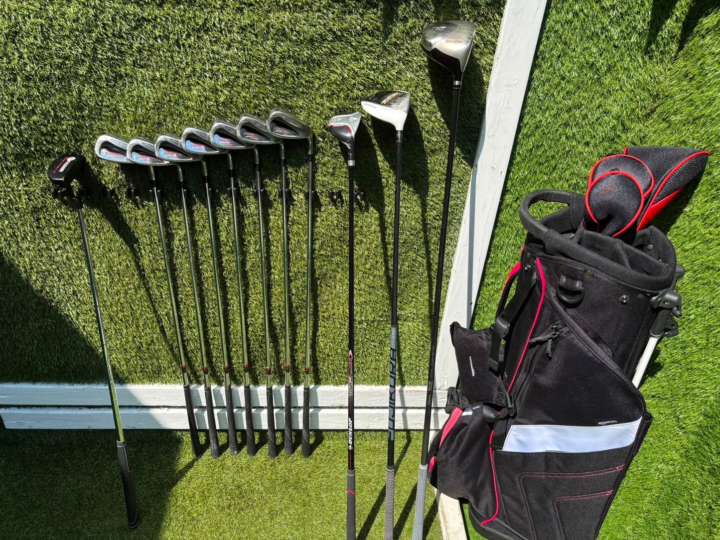 Wilson Deep Red Irons, TaylorMade Burner 3.0 Fairway Wood, Wilson Driver & Brand New Stand Bag