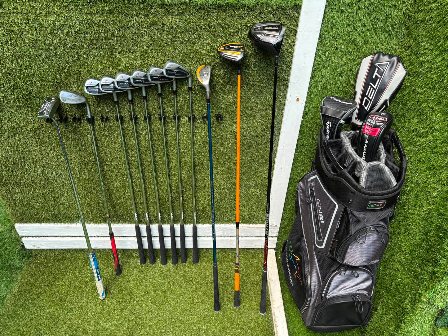 Benross Delta X Irons, Delta Driver, Adams Idea Pro Hybrid, Mizuno M-Craft IV, Vokey SM6 & Greg Norman Cart Bag