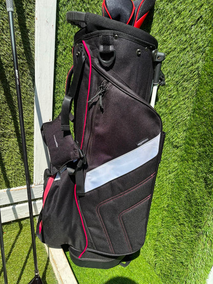 Wilson Deep Red Irons, TaylorMade Burner 3.0 Fairway Wood, Wilson Driver & Brand New Stand Bag