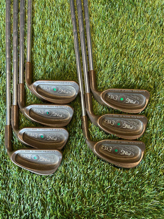 Ping Eye 2 Iron set 5-PW&SW Green Dot Steel Regular Flex New Nexgen Grips - RH