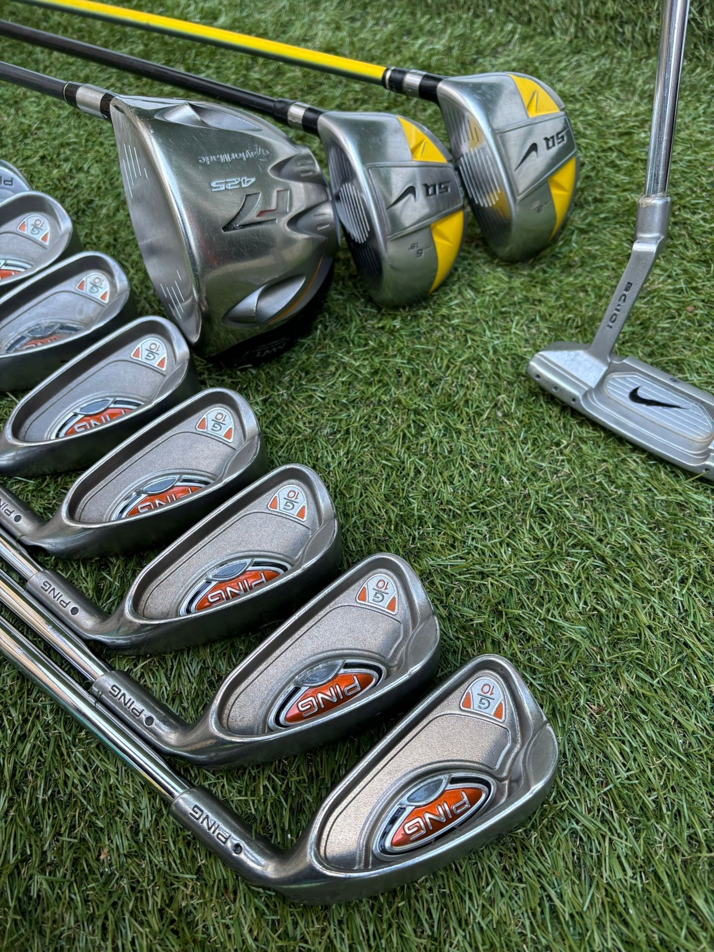 Ping G10 Irons Set + TaylorMade r7 Driver + Nike SQ Woods + Ping Glide Wedge + Cobra Stand Bag