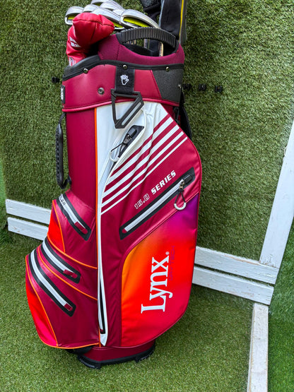 Nike Slingshot 4D Irons, Nike Driver, Cobra 4 Wood, Nike VR_S Hybrid, Odyssey Putter, New Lynx Waterproof Cart Bag