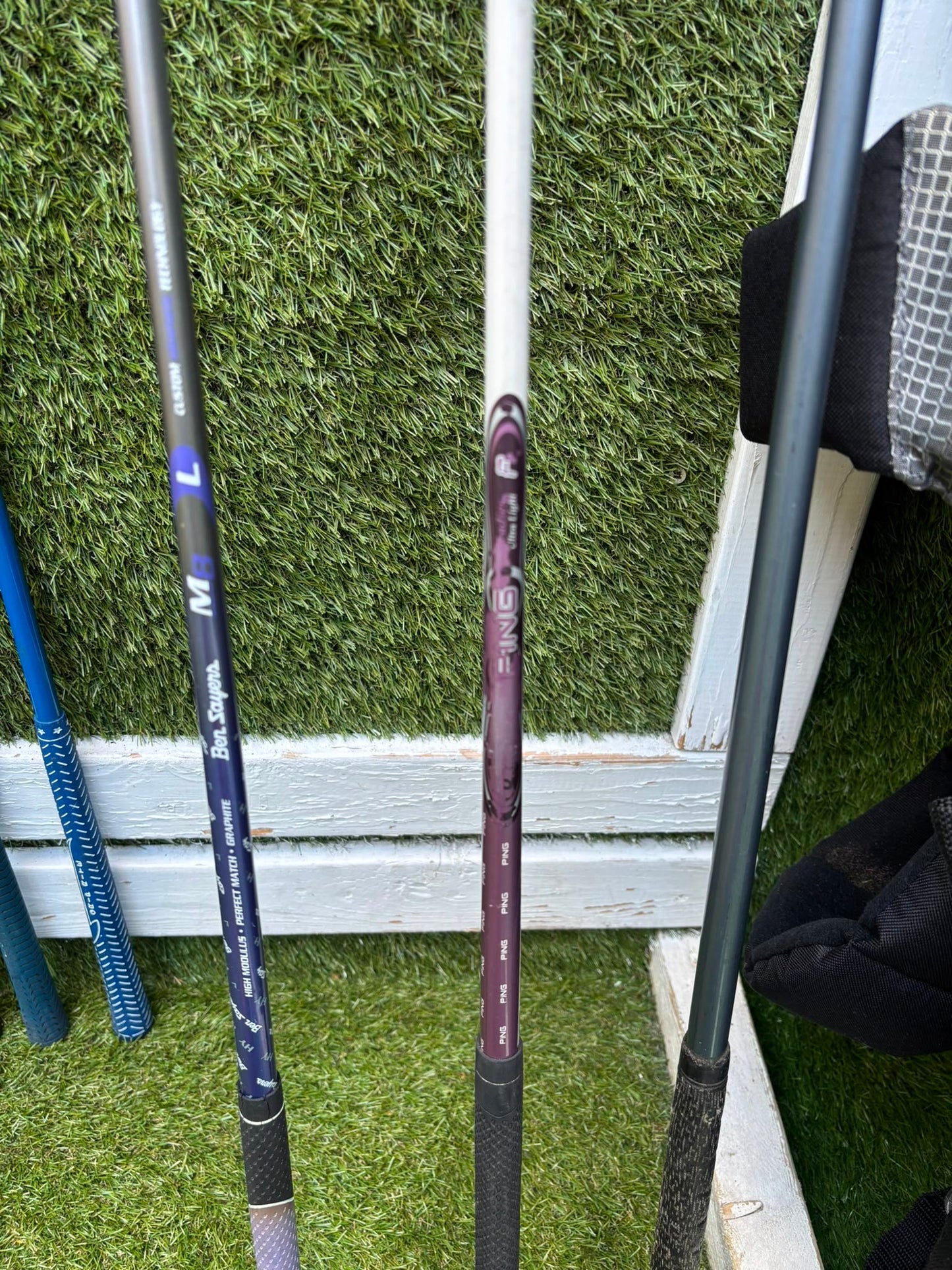 Ladies Yasuda SP-1800 Irons, Callaway Big Bertha Driver, Ping Rhapsody 7 Wood, Ben Sayers Hybrid & Stand Bag