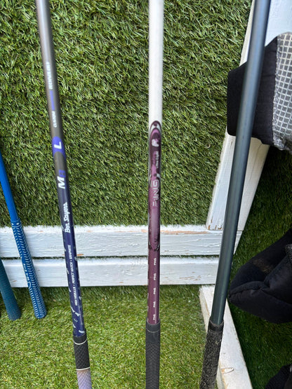 Ladies Yasuda SP-1800 Irons, Callaway Big Bertha Driver, Ping Rhapsody 7 Wood, Ben Sayers Hybrid & Stand Bag