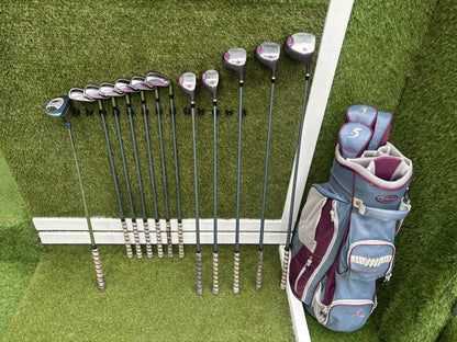 Wilson Hope LX Ladies Complete Golf Set – Matching Woods, Hybrids, 6–SW Irons, Putter & Wilson Bag