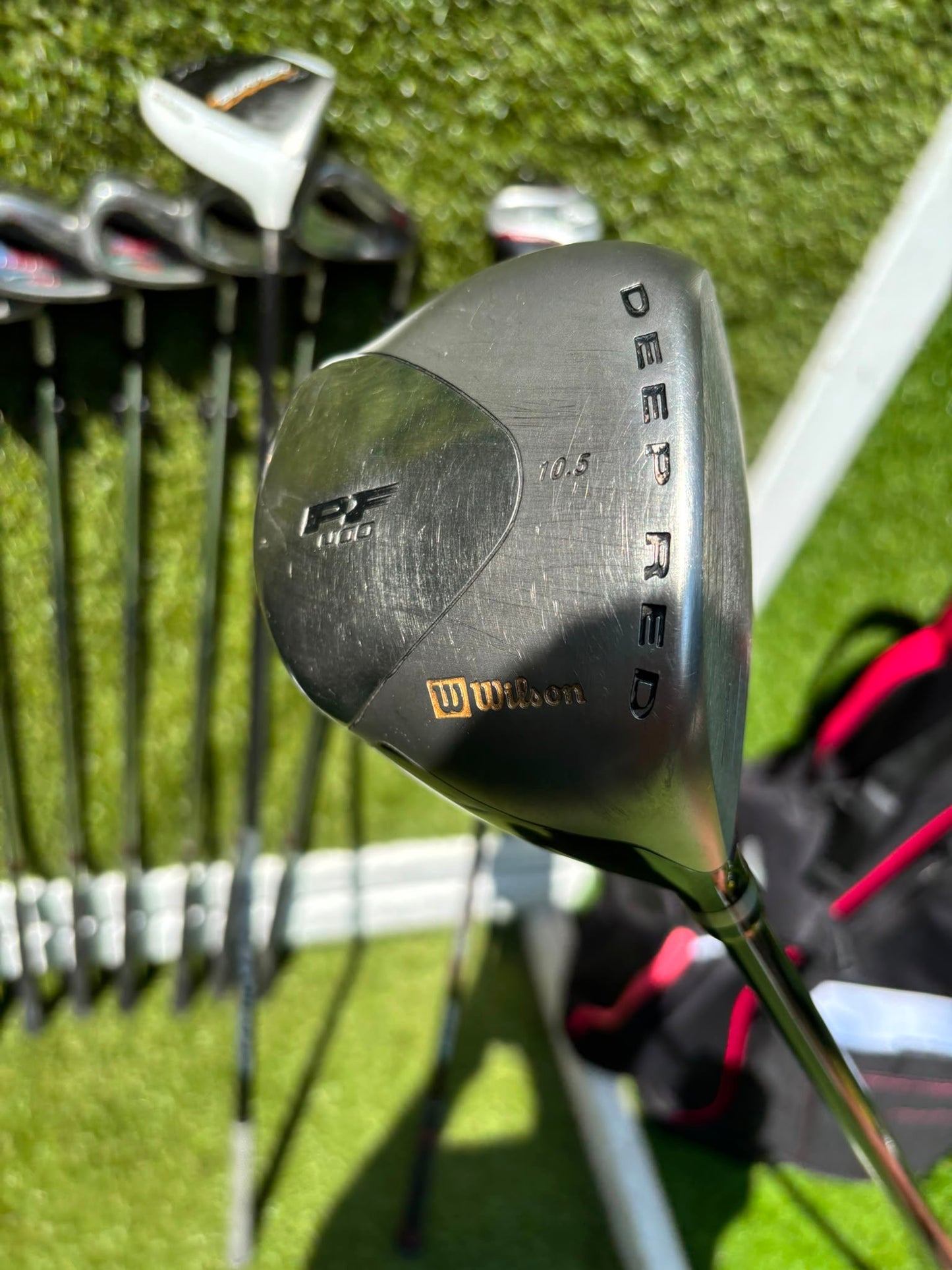 Wilson Deep Red Irons, TaylorMade Burner 3.0 Fairway Wood, Wilson Driver & Brand New Stand Bag