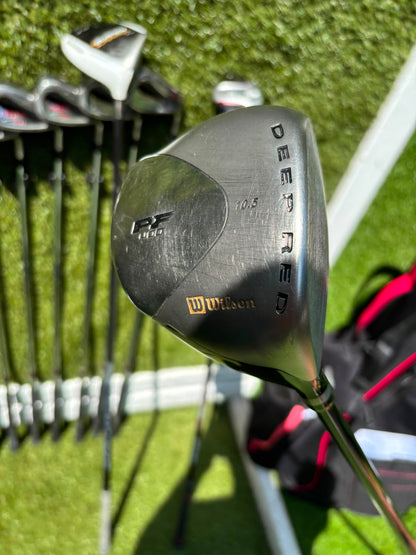 Wilson Deep Red Irons, TaylorMade Burner 3.0 Fairway Wood, Wilson Driver & Brand New Stand Bag