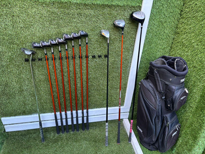 Hippo XXL Iron Set + TaylorMade r7 Rescue Hybrid + Integra Driver + Izzo Stand Bag