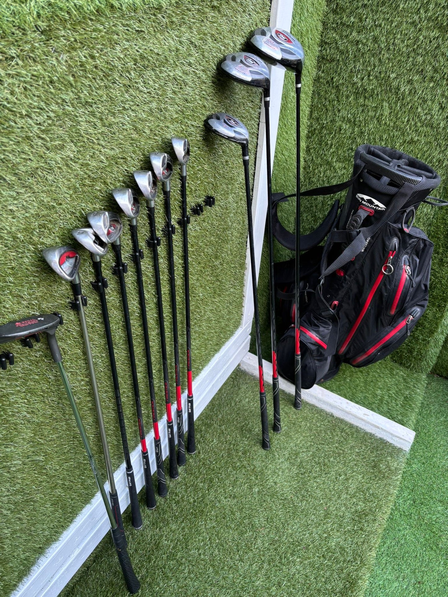 🔥 Wilson 1200 Plus Irons (5–SW) + Driver / 3 Wood / Hybrid + Cleveland Wedge + Waterproof Sun Mountain Bag