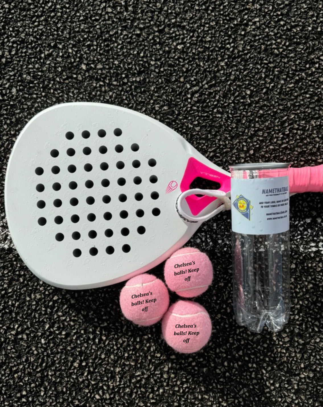 Namethatball -Customised Coloured Padel balls - BABY PINK