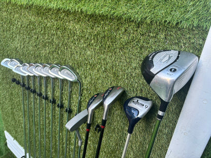 Slazenger Offset Driver + Ben Hogan Hybrids + Micuno Irons + Dunlop Putter + Trespass Bag (14 Clubs)