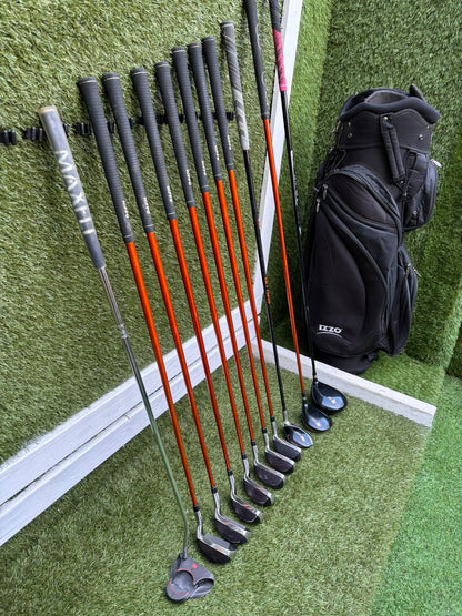 Hippo XXL Iron Set + TaylorMade r7 Rescue Hybrid + Integra Driver + Izzo Stand Bag