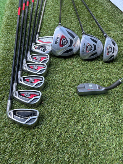 🔥 Wilson 1200 Plus Irons (5–SW) + Driver / 3 Wood / Hybrid + Cleveland Wedge + Waterproof Sun Mountain Bag