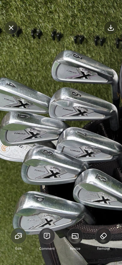 Callaway X Forged Irons, Callaway Warbird Woods, Cleveland CG16 Wedge & TaylorMade Cart Bag