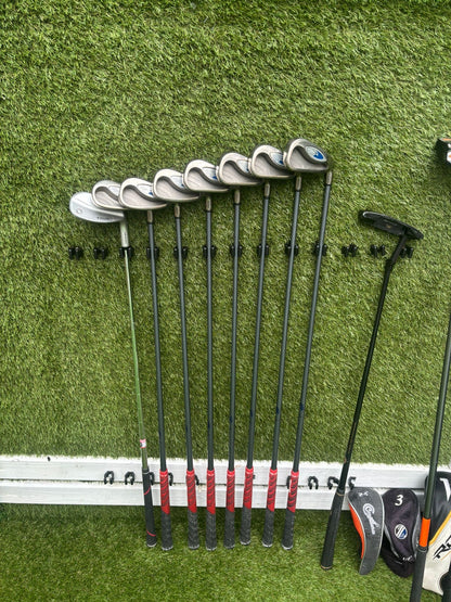 Callaway Tungsten Titanium Irons + Donnay Driver + Mizuno Fairway + Confidence Hybrid + Callaway Stand Bag (12 Clubs)