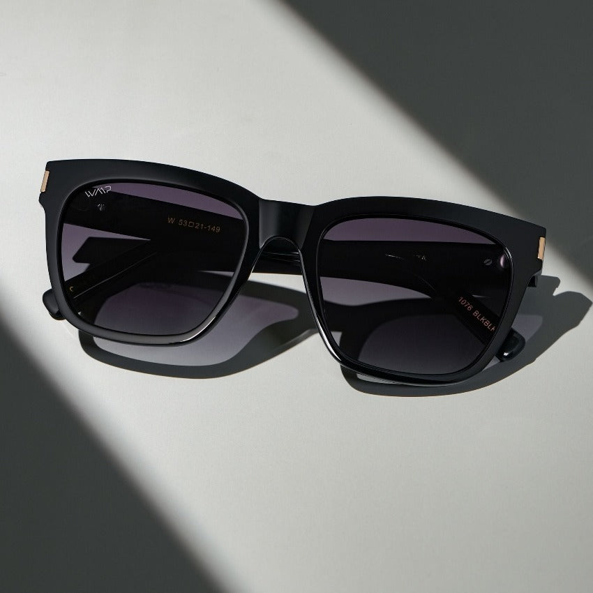 DAKOTA Thick Framed Women's Sunglasses in Black by WMP Eyewear