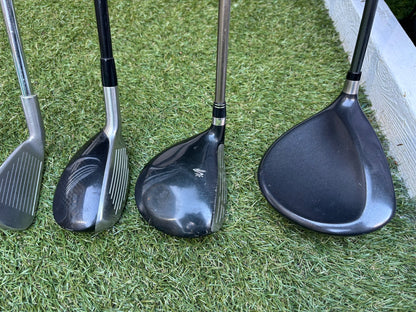 PING S59 4–PW Irons, Tour-W 52° Wedge, Cleveland HiBore Driver, Cobra 5 Wood, Mizuno Hybrid, MacGregor Putter & Stand Bag