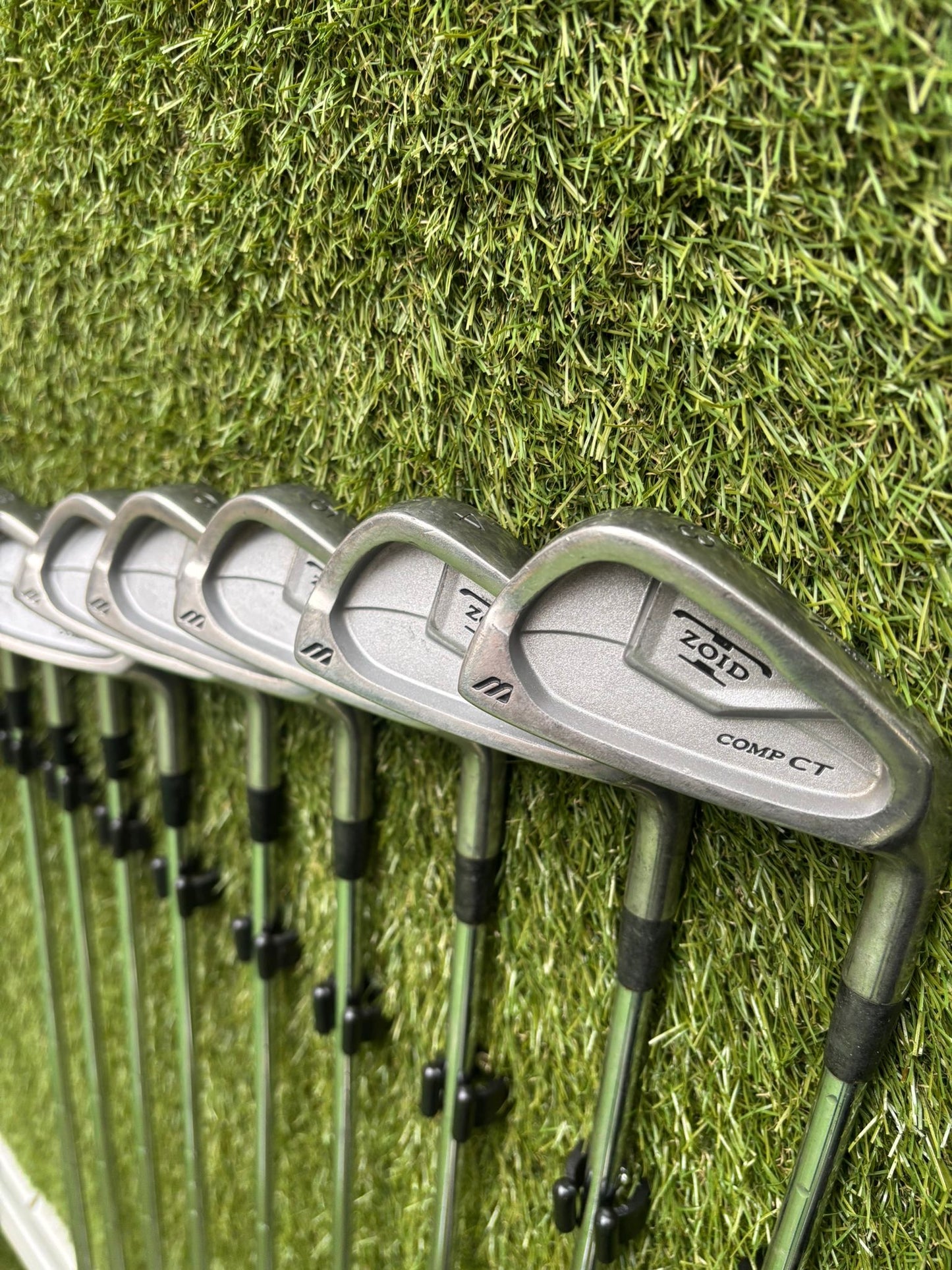 Mizuno Zoid Comp CT Irons + Titleist & Cobra Drivers + Mizuno Woods + Tail Moore Putter + PowaKaddy Cart Bag – 14 Clubs