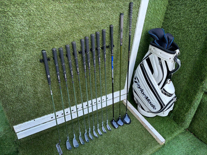 Warwick Iron Set (3–SW) + Mizuno F-60 3 Wood + Hybrid + Putter + TaylorMade Cart Bag