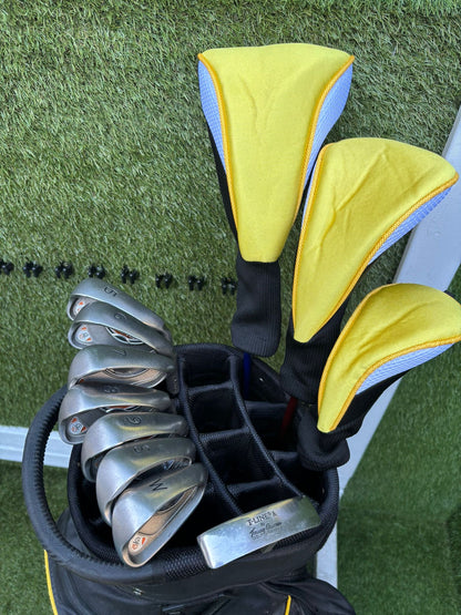 🔥 Ping G10 Irons (5–SW) + Cobra Driver + Ping G15 3 Wood + TaylorMade Hybrid + PowaKaddy Dri Waterproof Bag