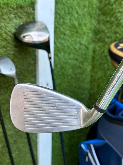 Wilson Deep Red Irons, Cobra Driver, TaylorMade Wood, TaylorMade Hybrid, Ping Putter Callaway Cart Bag